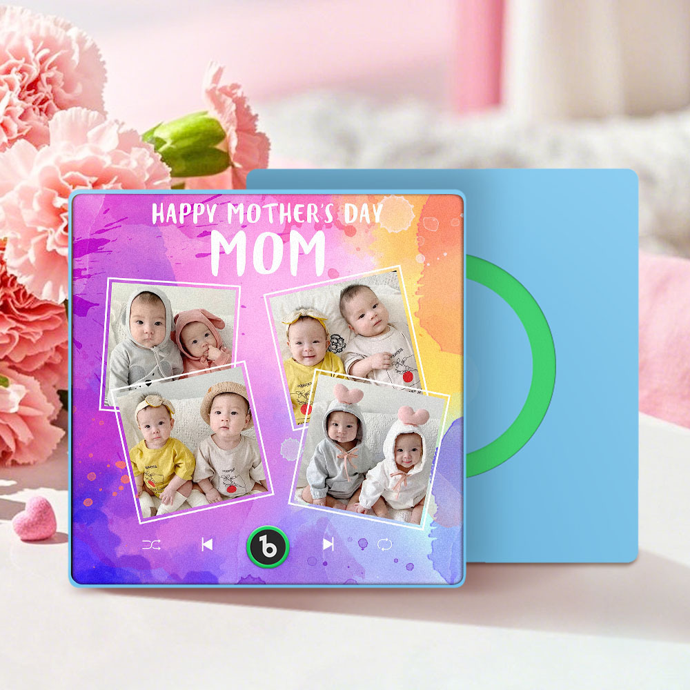 Custom Music Fridge Magnets That Plays Music with 4 Photos Mother's Day Gifts for Mum
