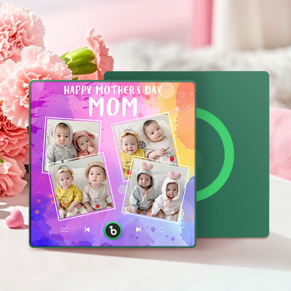Custom Music Fridge Magnets That Plays Music with 4 Photos Mother's Day Gifts for Mum