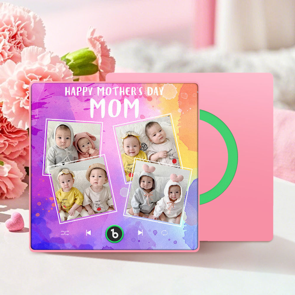 Custom Music Fridge Magnets That Plays Music with 4 Photos Mother's Day Gifts for Mum