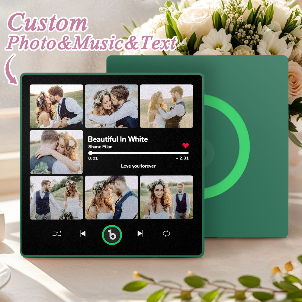 Custom Music & Multi Photo Fridge Magnet Personalized Photo Song Magnet That Can Play Music Wedding Gift for Couple - Bestchristmasgifts