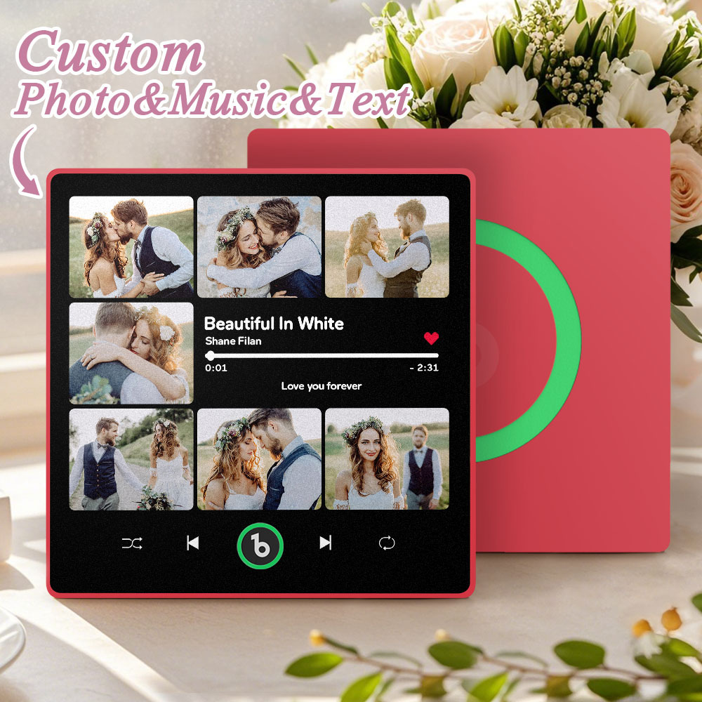 Custom Music & Multi Photo Fridge Magnet Personalized Photo Song Magnet That Can Play Music Wedding Gift for Couple - Bestchristmasgifts