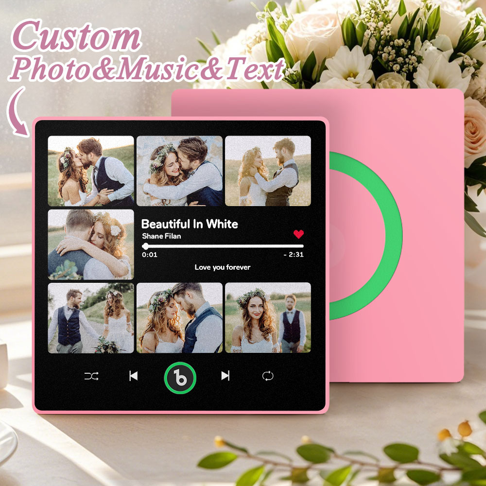 Custom Music & Multi Photo Fridge Magnet Personalized Photo Song Magnet That Can Play Music Wedding Gift for Couple - Bestchristmasgifts