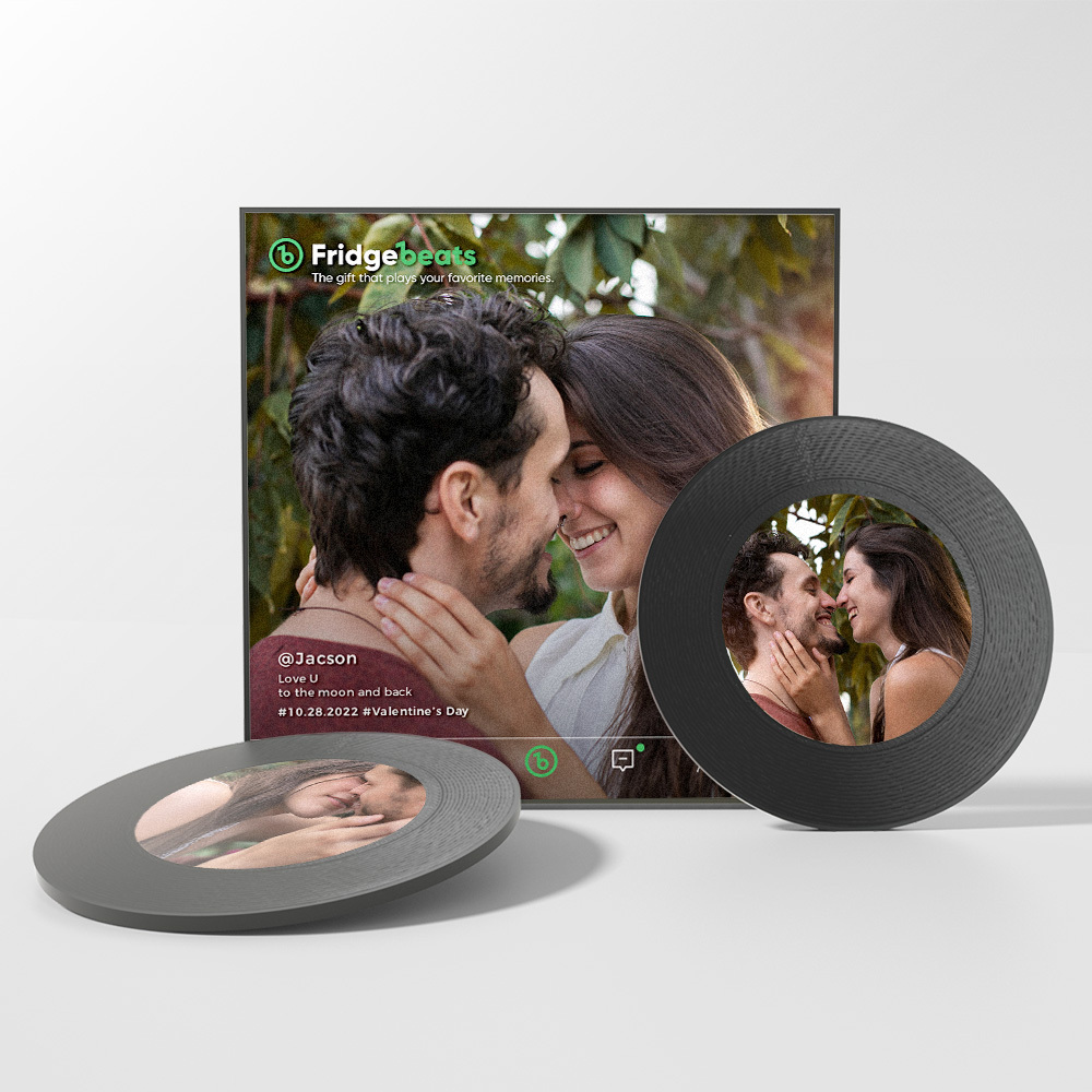 Custom Music Fridge Magnet Supports 1-6 Songs Personalized Photo Fridge Magnets Anniversary Gift for Couple