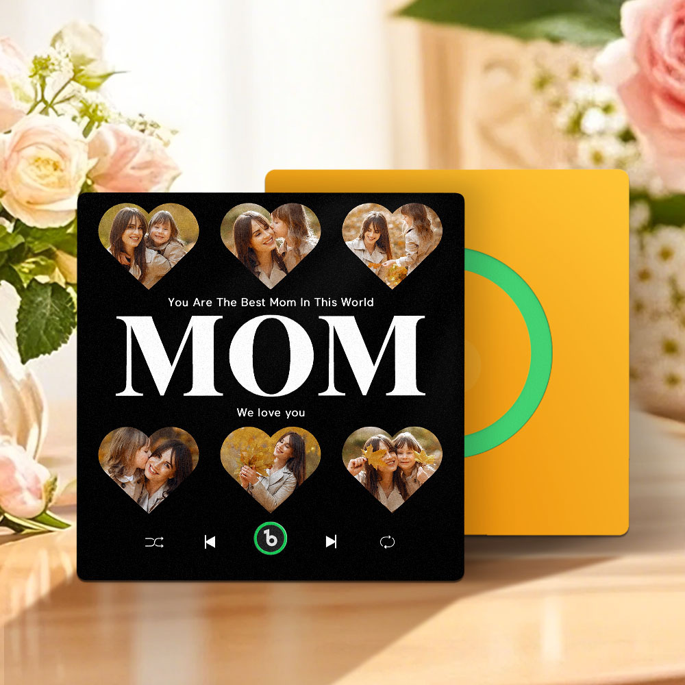 Custom Music & Multi Photo Fridge Magnet Personalized  Fridge Magnet Mother's Day Gift