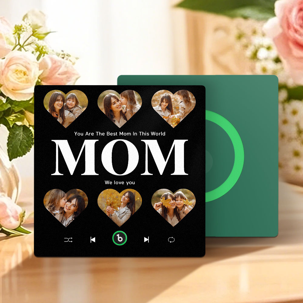 Custom Music & Multi Photo Fridge Magnet Personalized  Fridge Magnet Mother's Day Gift