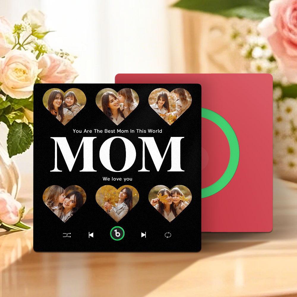 Custom Music & Multi Photo Fridge Magnet Personalized  Fridge Magnet Mother's Day Gift