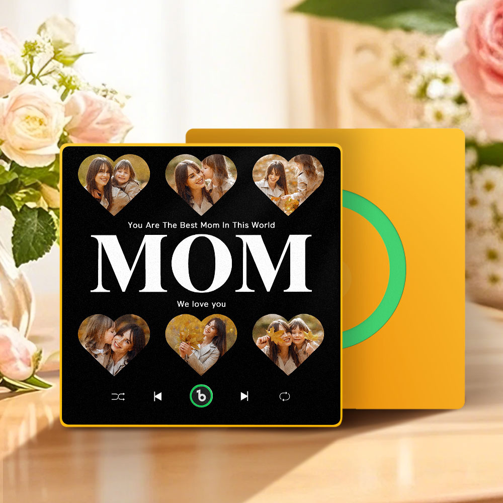 Custom Music & Multi Photo Fridge Magnet Personalized  Fridge Magnet Mother's Day Gift