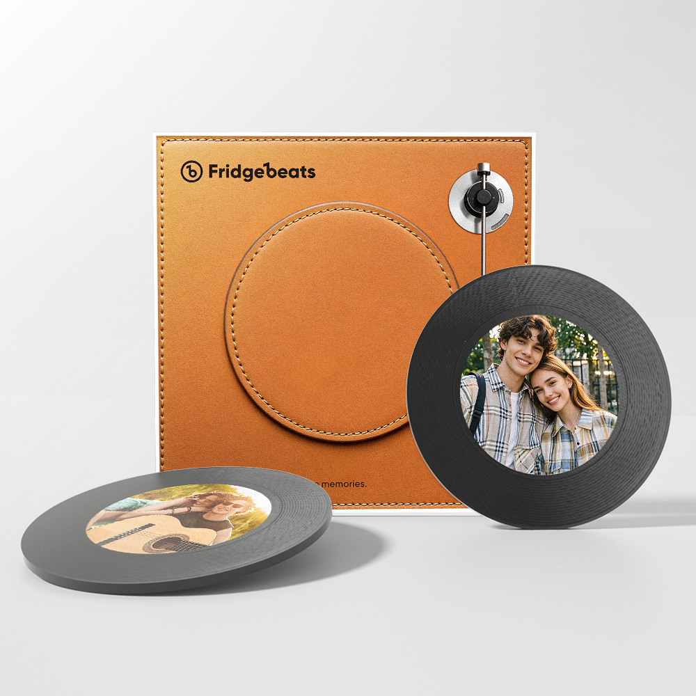 Custom Music Fridge Magnet Supports 1-6 Songs Personalized Photo Vintage Music Fridge Magnets for Boyfriend