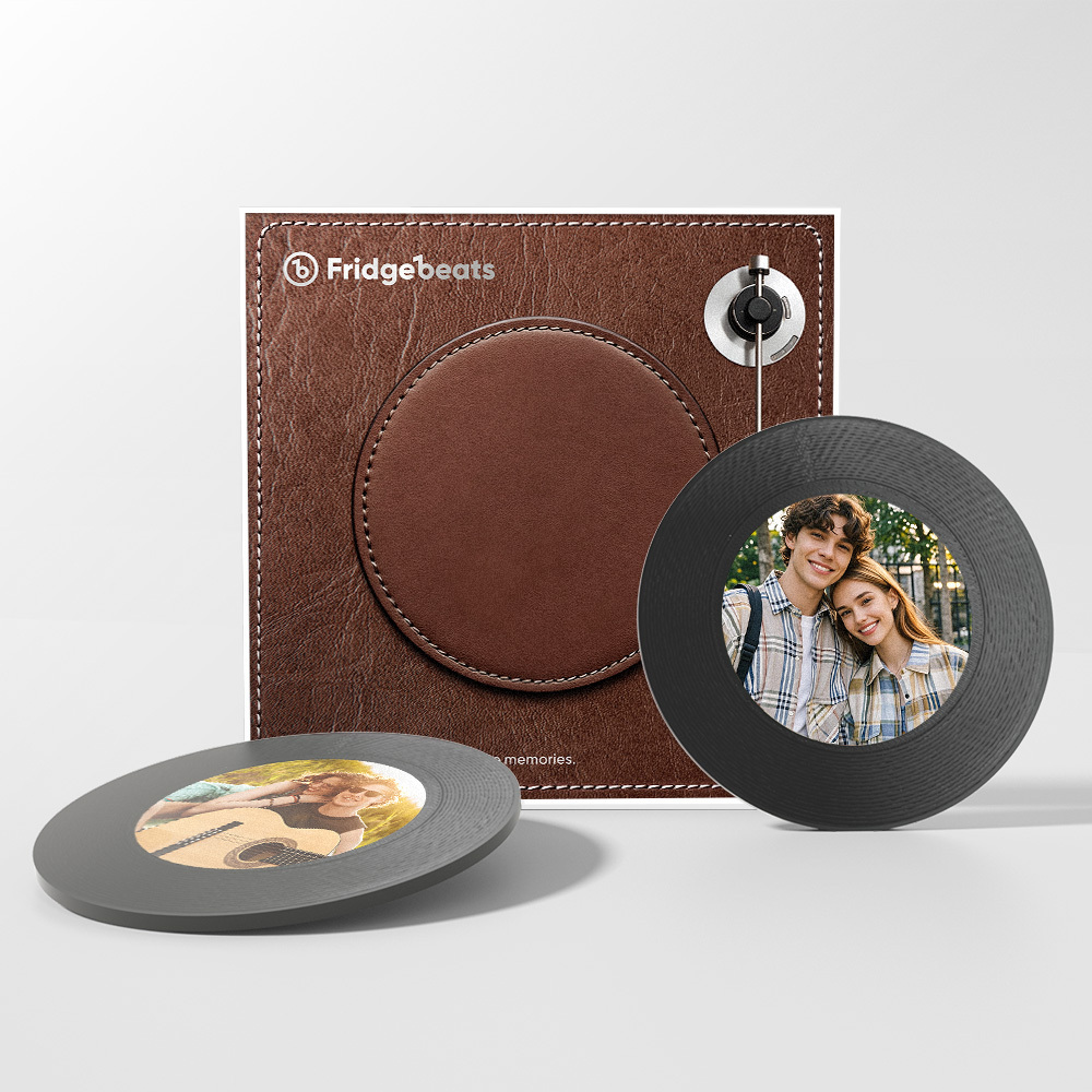 Custom Music Fridge Magnet Supports 1-6 Songs Personalized Photo Vintage Fridge Magnets for Him