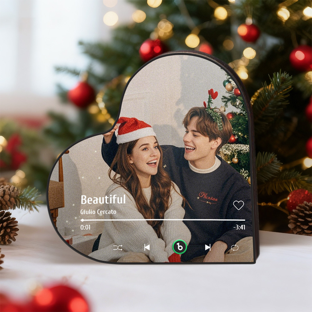 Custom Music Fridge Magnet Custom Heart Frame Album Fridge Magnet Music Wall Photo Sticker Christmas Gift for Lover - Bestchristmasgifts