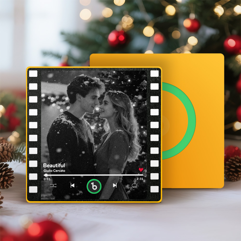 Custom Music Fridge Magnets Vintage Movie Colorful Frame Album Fridge Magnet Can Play Songs Christmas Gift for Couples - Bestchristmasgifts