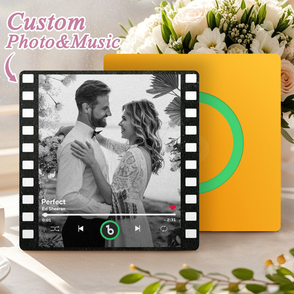 Custom Music Fridge Magnets Vintage Movie Colorful Frame Album Fridge Magnet Can Play Songs Wedding Gift for Couples - Bestchristmasgifts