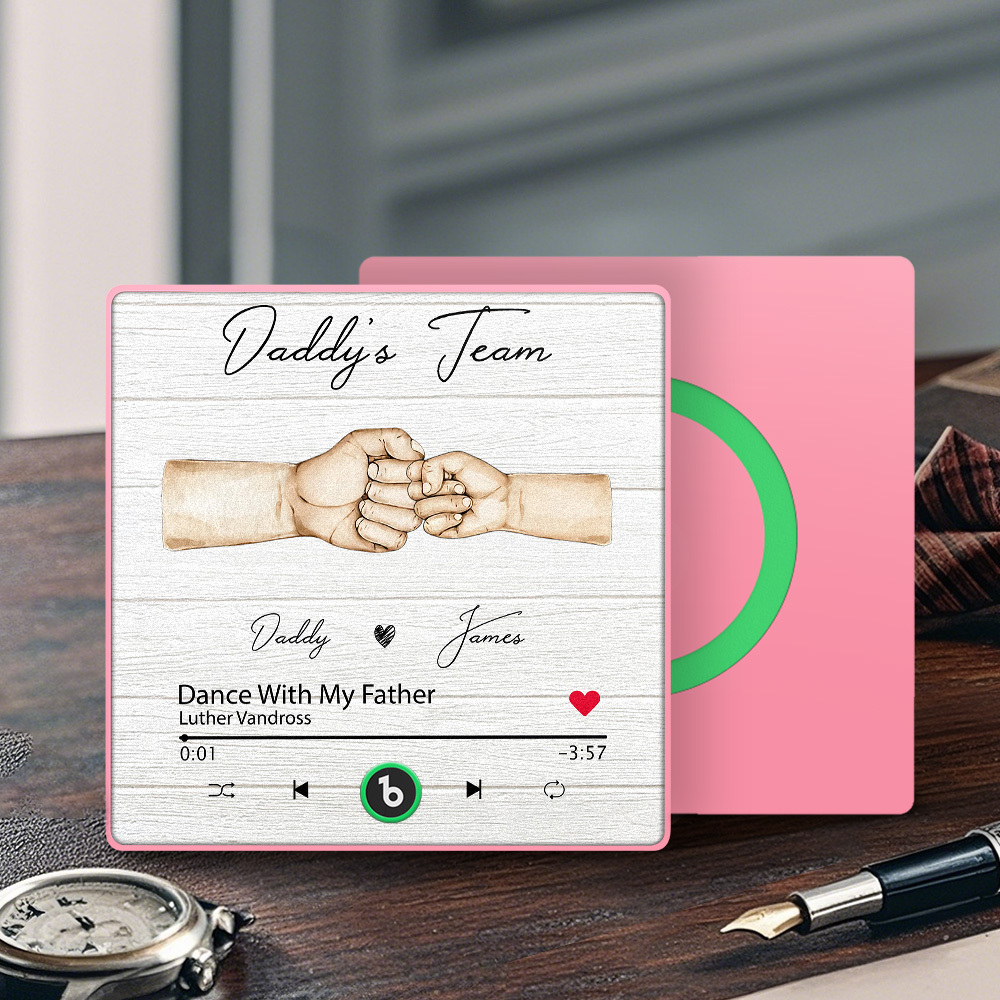 Custom Daddy Team Music Fridge Magnet Gift for Father