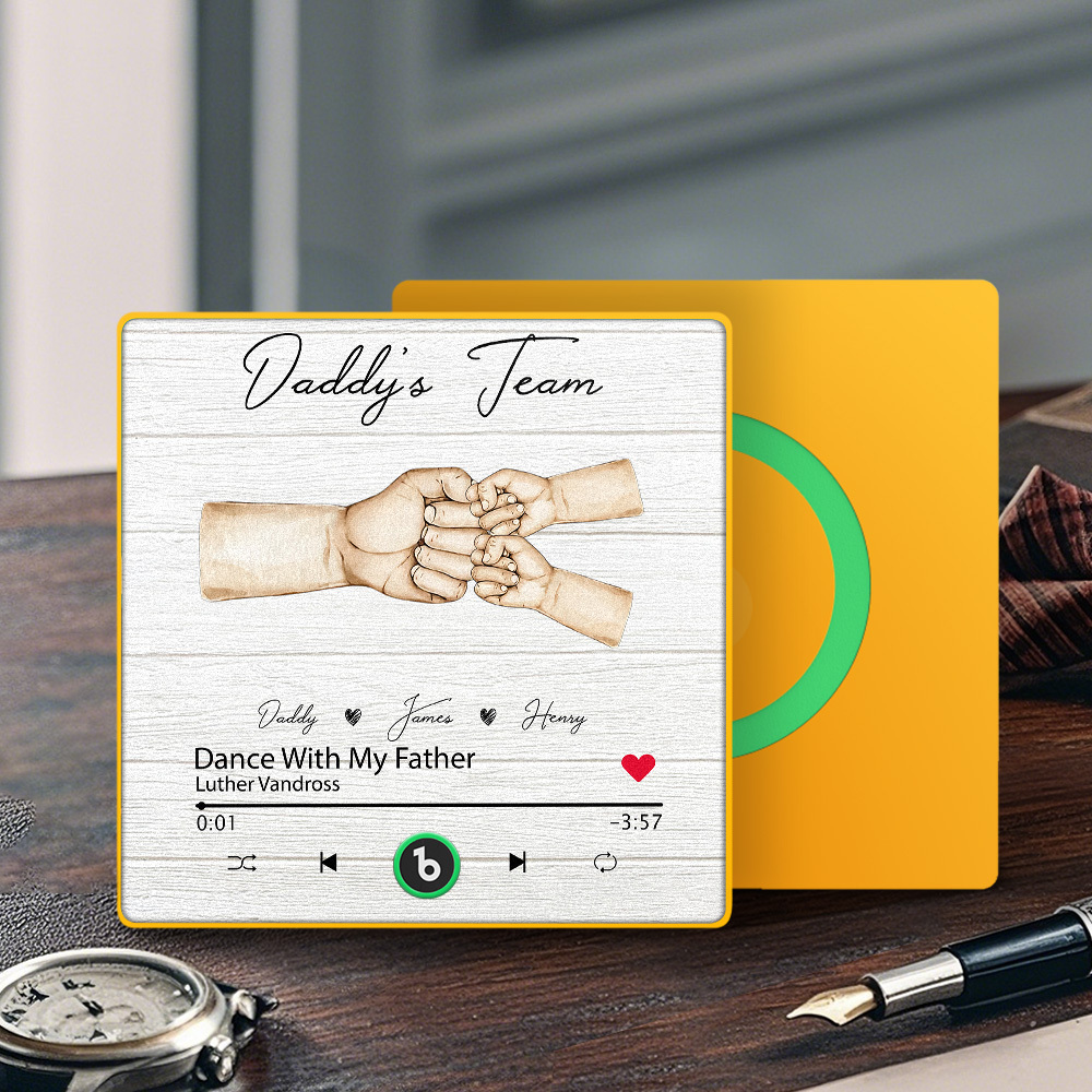 Custom Daddy Team Music Fridge Magnet Gift for Father