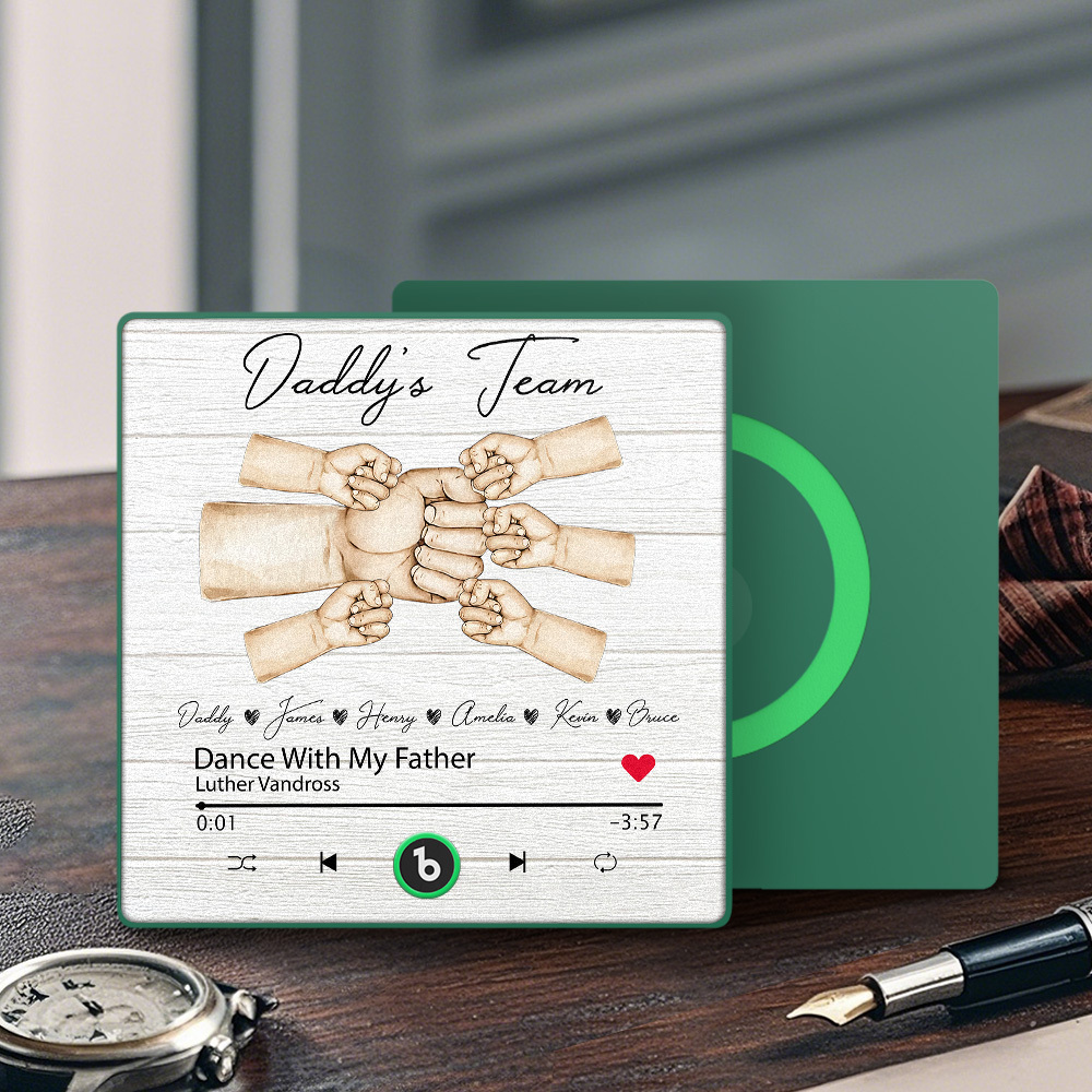 Custom Daddy Team Music Fridge Magnet Gift for Father