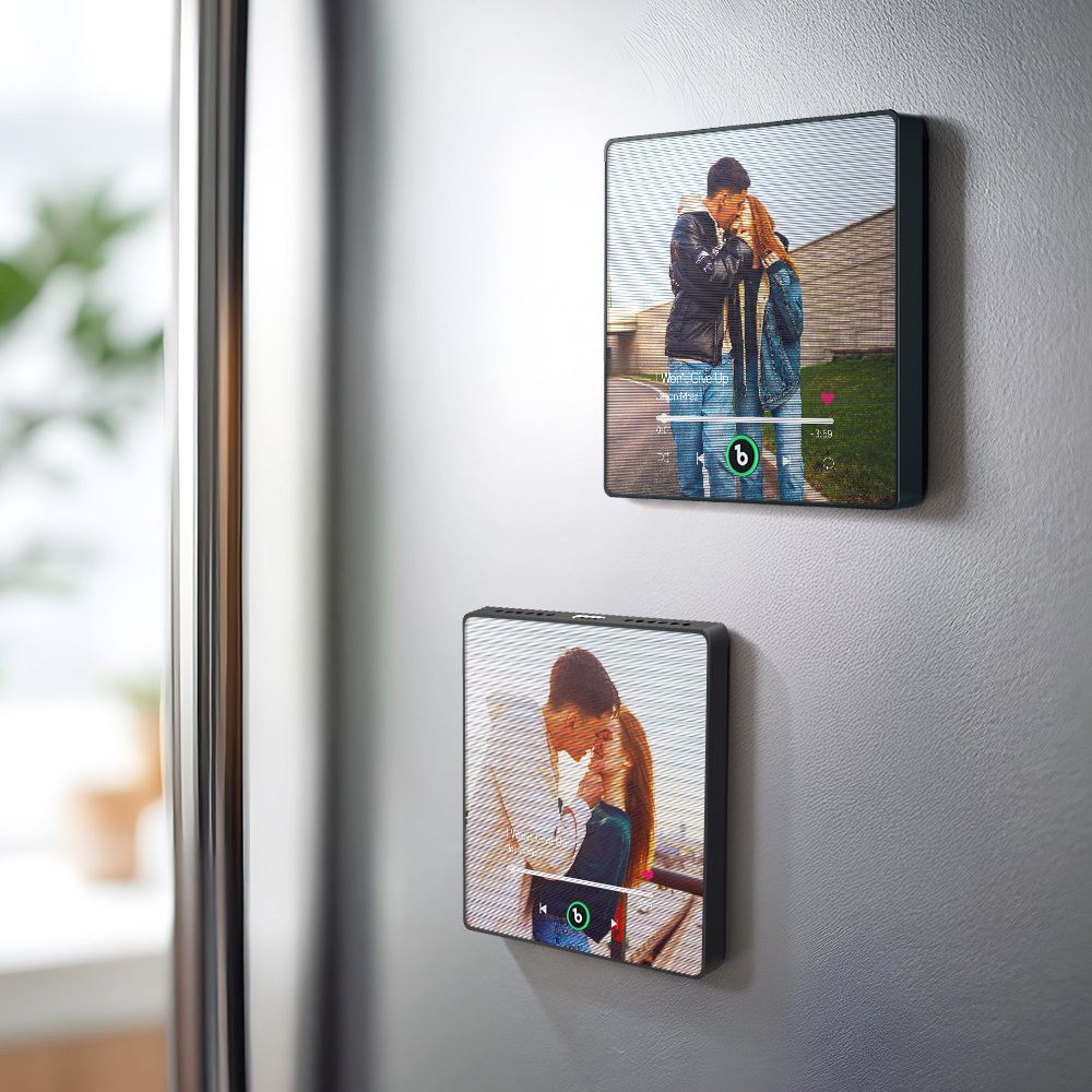 Custom Lenticular Flip Music Fridge Magnet Personalized 2 Photos in 1 Album Fridge Magnet for Couple - Bestchristmasgifts