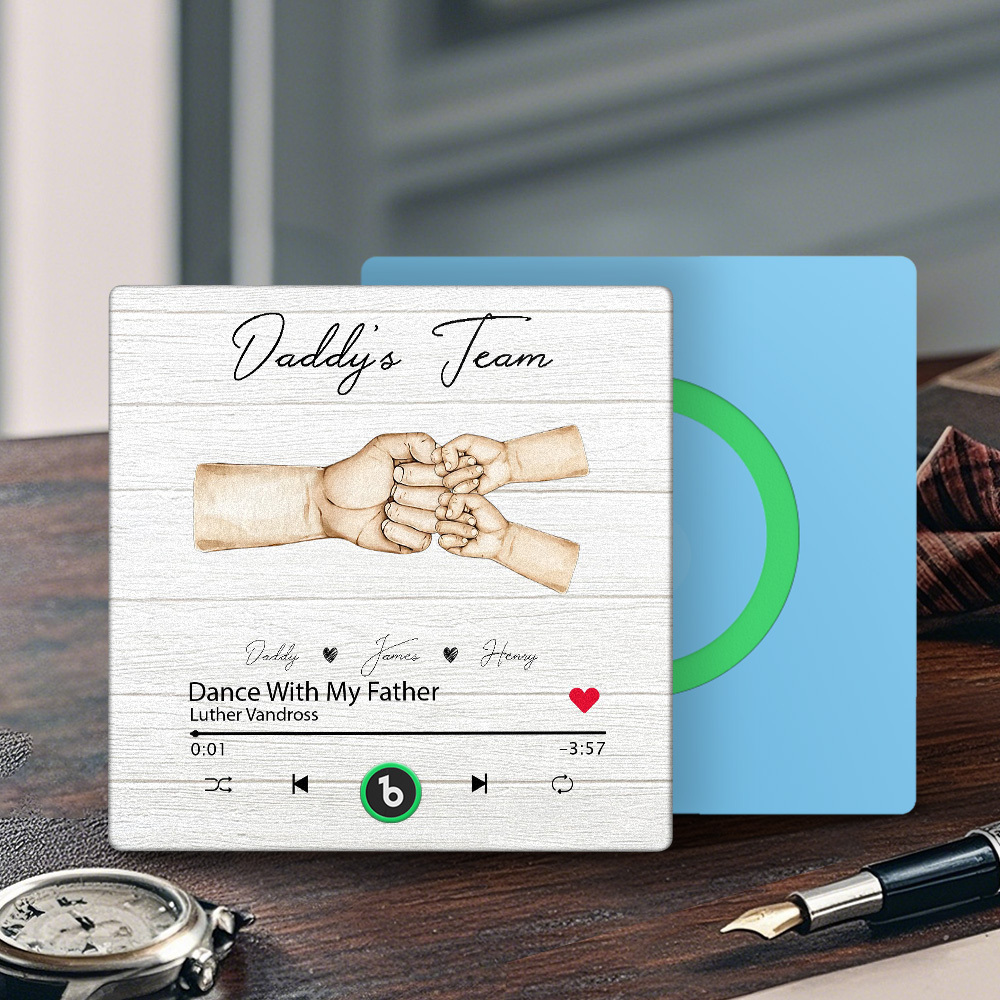 Custom Daddy Team Music Fridge Magnet Gift for Father