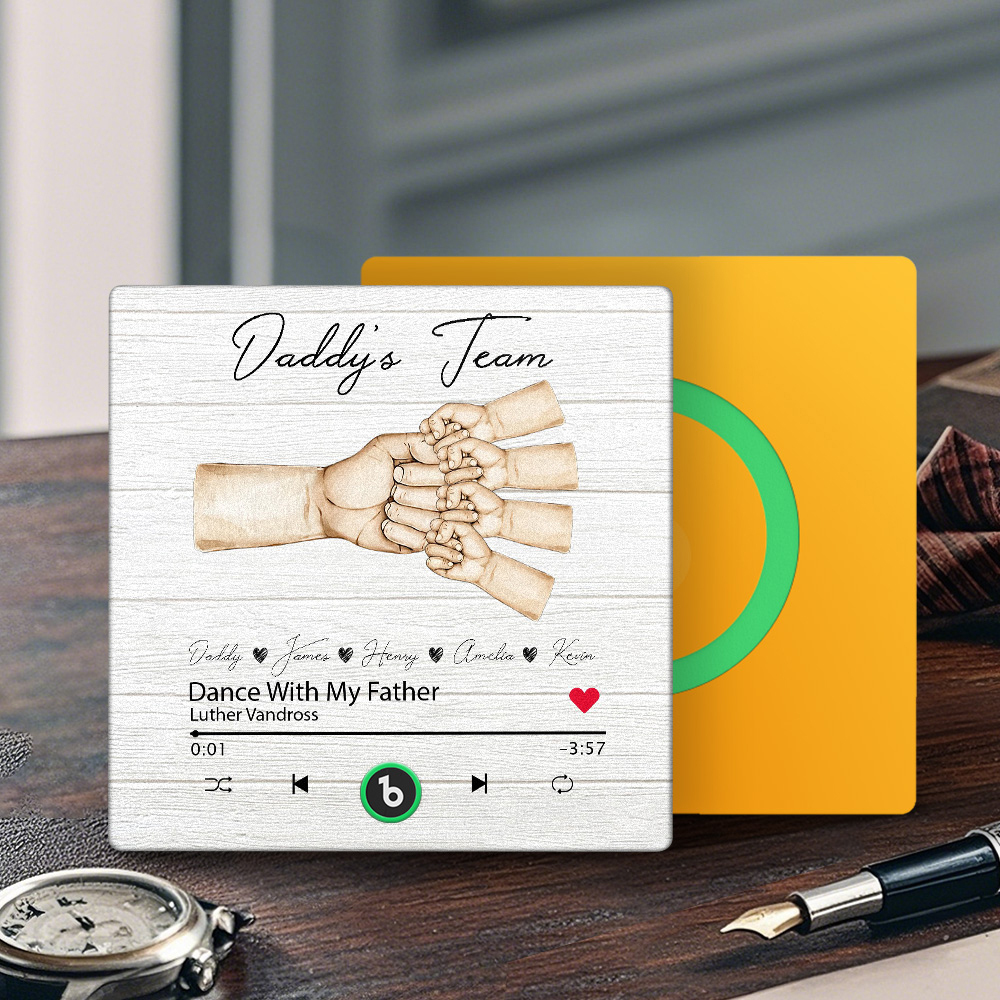 Custom Daddy Team Music Fridge Magnet Gift for Father