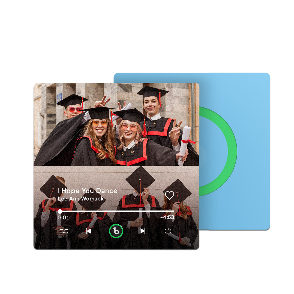Custom Music & Photo Fridge Magnet Supports Bluetooth Connectivity Personalized 2 Photo Graduation Gift for Graduate Singing Refrigerator Magnet for Best Friend - Bestchristmasgifts