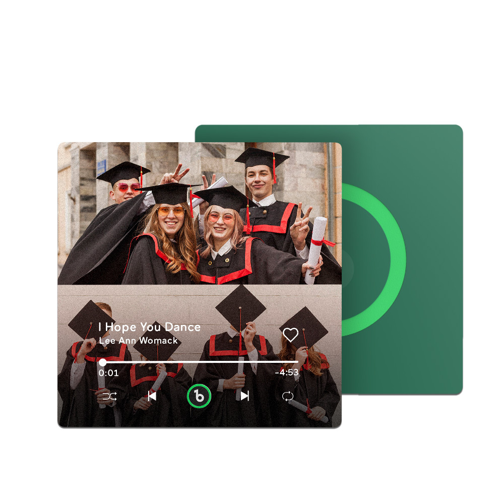 Custom Music & Photo Fridge Magnet Supports Bluetooth Connectivity Personalized 2 Photo Graduation Gift for Graduate Singing Refrigerator Magnet for Best Friend - Bestchristmasgifts
