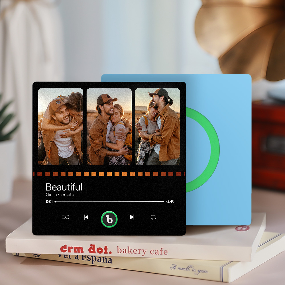 Custom Music Fridge Magnet with Photo Personalized Music Refrigerator Magnet Song Album Cover for Music Lovers - Bestchristmasgifts