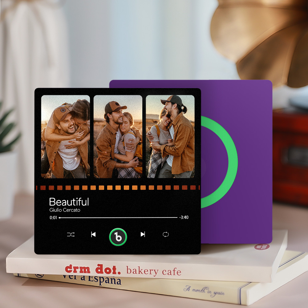 Custom Music Fridge Magnet with Photo Personalized Music Refrigerator Magnet Song Album Cover for Music Lovers - Bestchristmasgifts