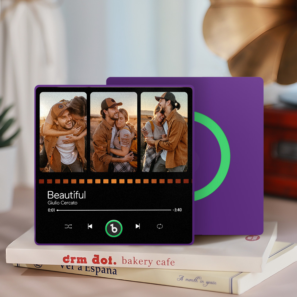 Custom Music Fridge Magnet with Photo Personalized Music Refrigerator Magnet Song Album Cover for Music Lovers - Bestchristmasgifts