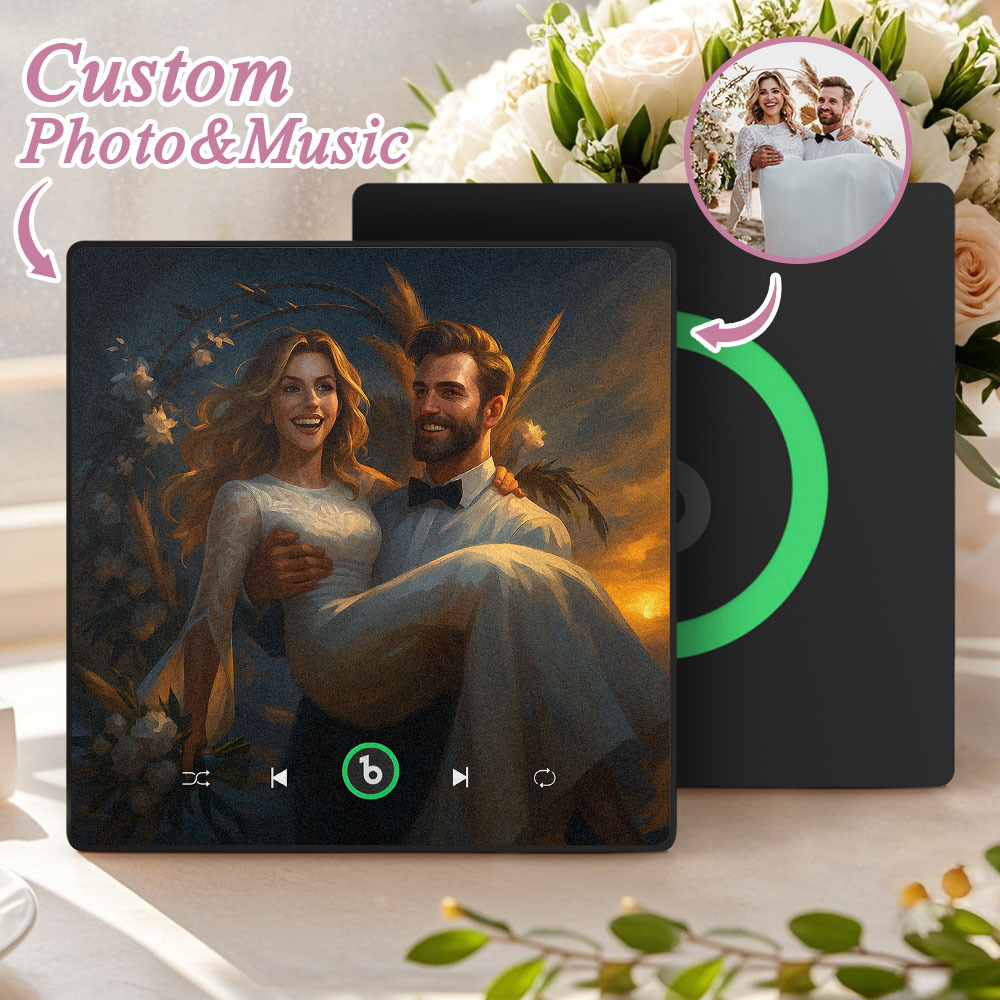 Custom Music Fridge Magnet Personalized Photo Various Cartoon Style Song Magnet That Can Play Songs Wedding Gifts Anniversary Gifts for Couple - Bestchristmasgifts