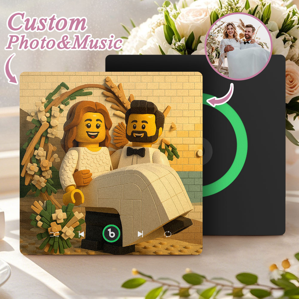 Custom Music Fridge Magnet Personalized Photo Various Cartoon Style Song Magnet That Can Play Songs Wedding Gifts Anniversary Gifts for Couple - Bestchristmasgifts