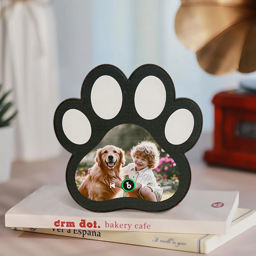 Custom Music Fridge Magnet Personalized Paw Print Song Magnets That Can Play Music Anniversary Gifts Memorial Gifts for Pet Lovers - Bestchristmasgifts