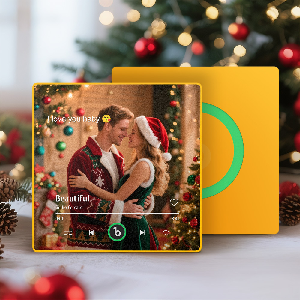 Custom Music Photo Fridge Magnet Personalized Photo Music Fridge Magnet Christmas Gift for Lover