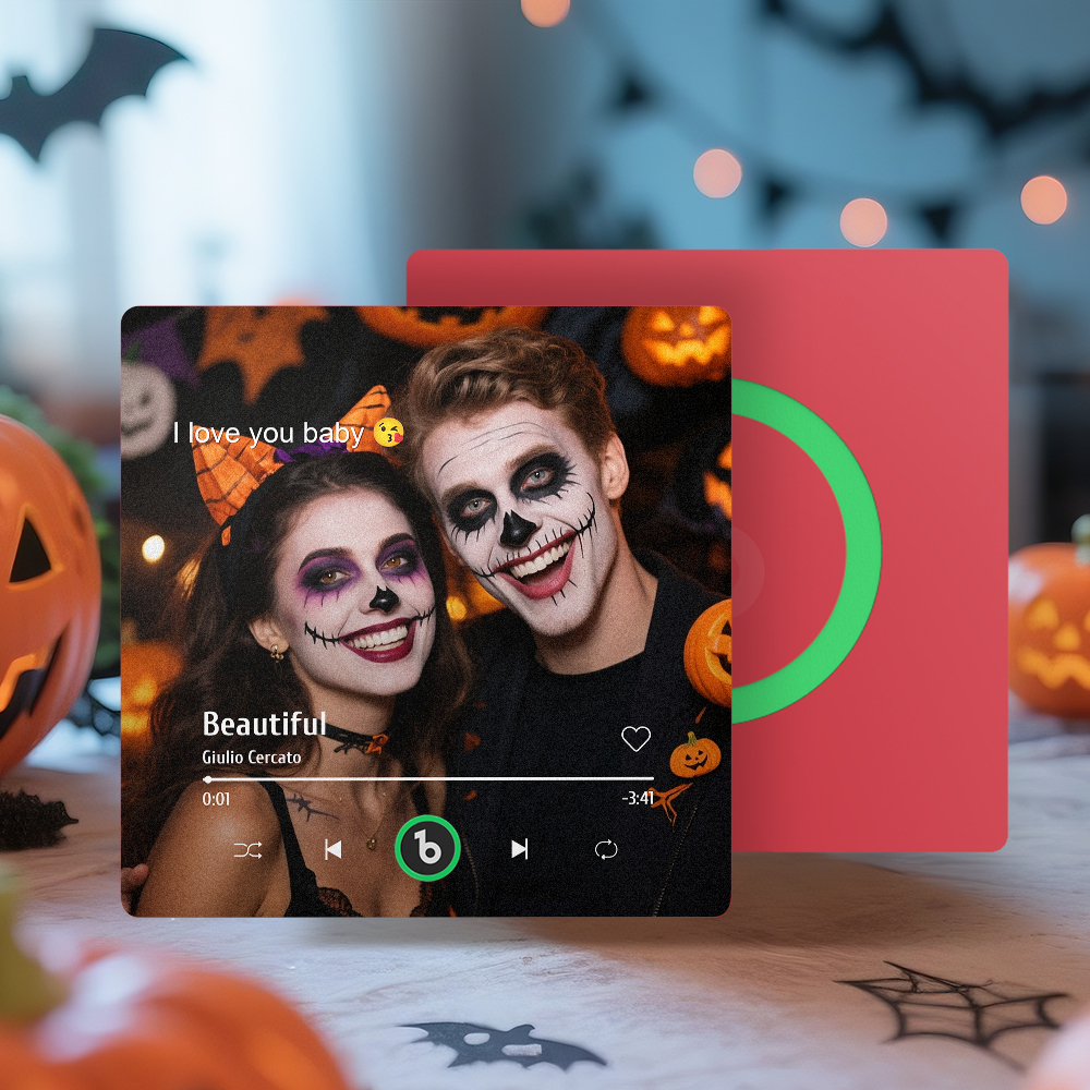 Custom Music Gift Fridge Magnet Custom Photo Music Box Music Box Play Song Photo Music Magnet Halloween Gifts for Couple - Bestchristmasgifts