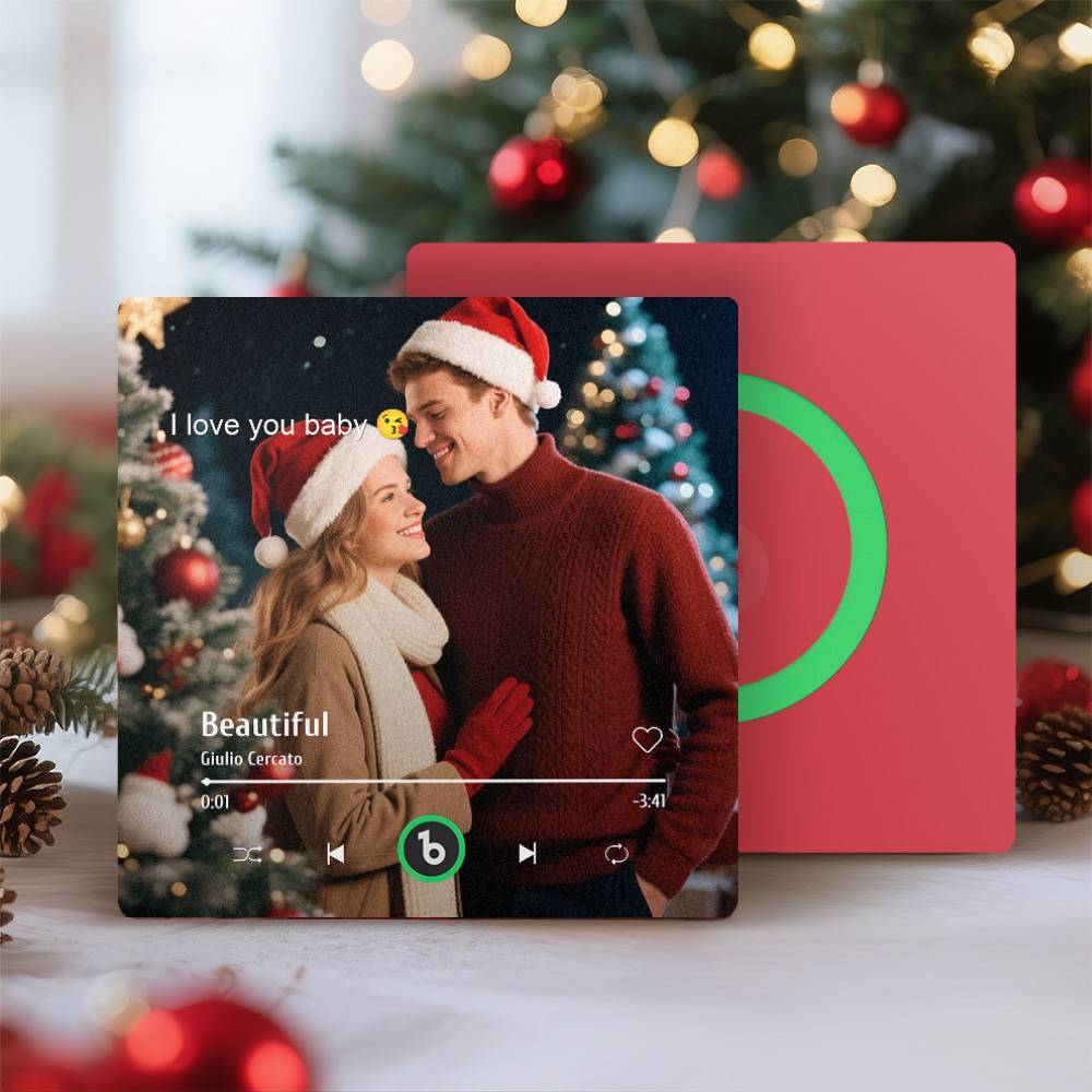 Custom Music Gift Fridge Magnet Custom Photo Music Box Music Box Play Song Photo Music Magnet Christmas Gifts for Couple - Bestchristmasgifts