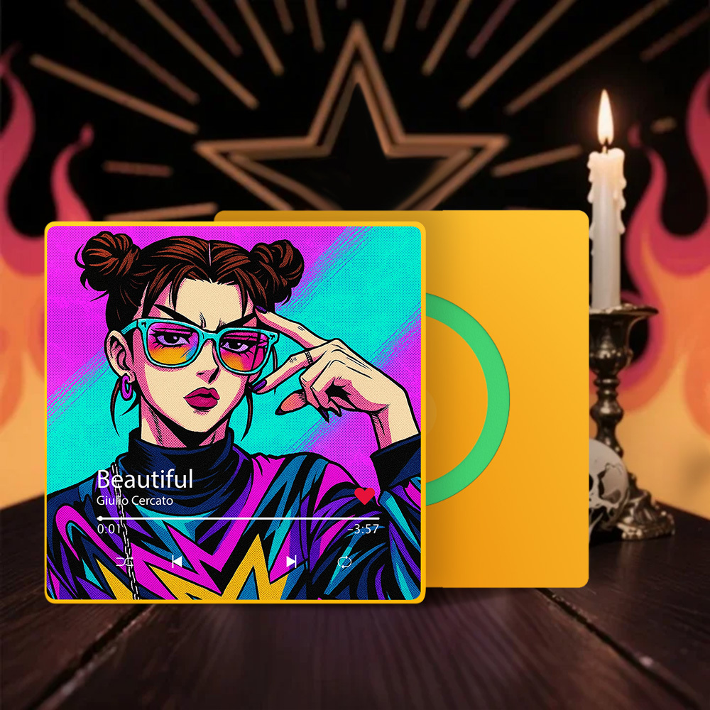 Custom Anime-style Music Fridge Magnet and Photo with Colorful Frame Music Wall Photo Sticker Music Movement That Can Be Played - Bestchristmasgifts