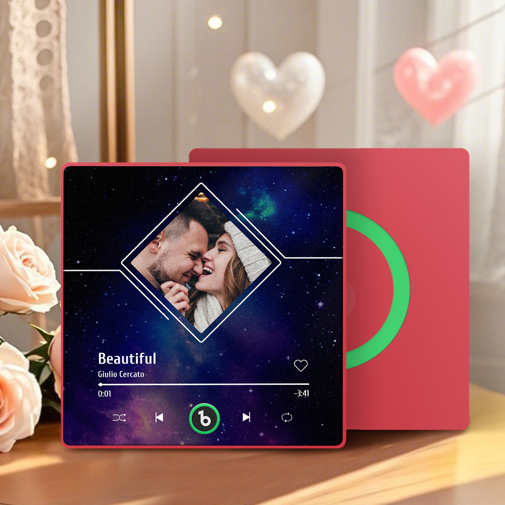 Customized Music Fridge Magnets Starry Sky Music Fridge Magnets Plaque Fridge Magnets Customizable Photos And Music Gift for Couple - Bestchristmasgifts