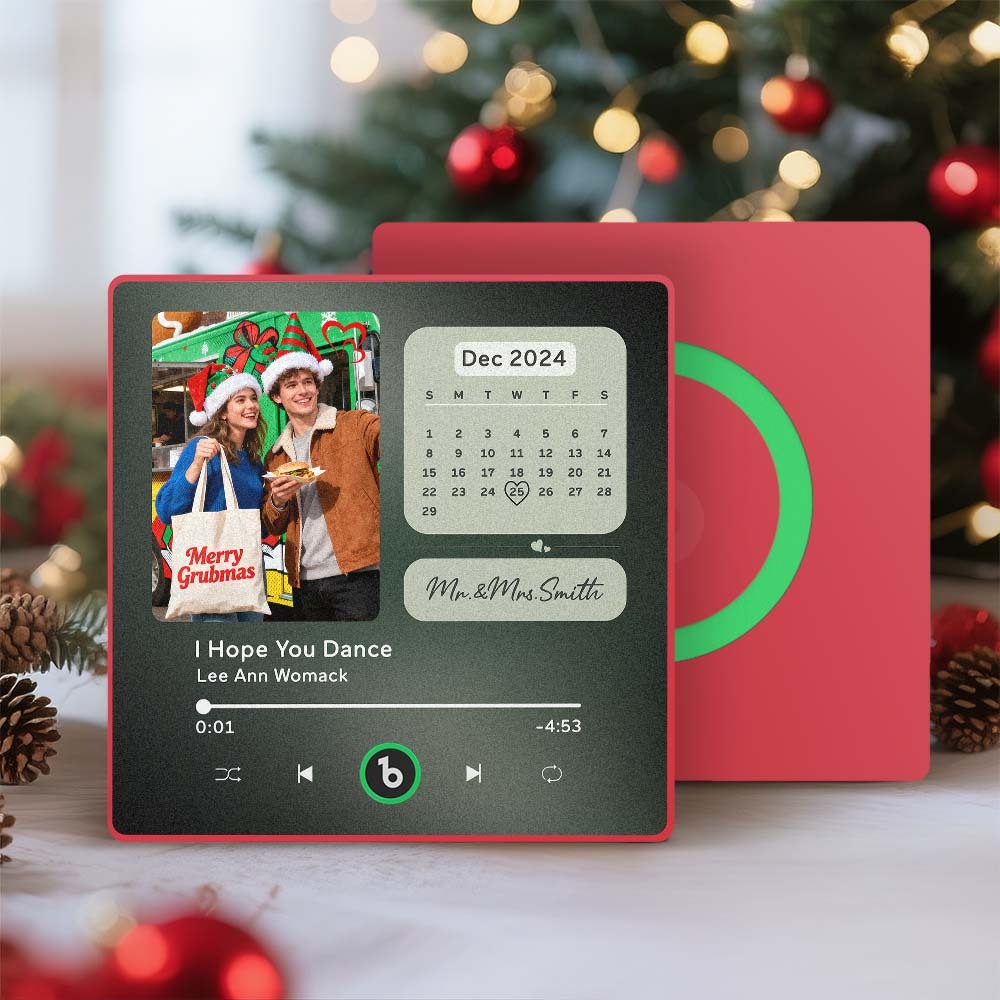 Custom Music Fridge Magnet Personalized Photo Calendar Fridge Magnet With Music That Can Play Song Calendar Gifts Christmas Gifts for Couple - Bestchristmasgifts