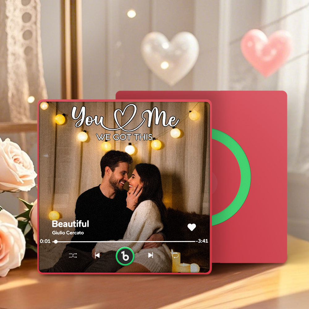 Personalized Music Fridge Magnet Couple Together Upload Photo Song Magnet Gifts for Couple - Bestchristmasgifts