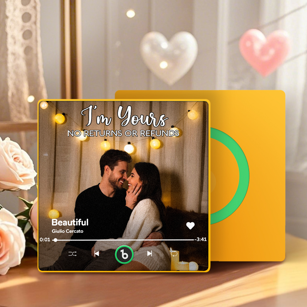 Personalized Music Fridge Magnet Couple Together Upload Photo Song Magnet Gifts for Couple - Bestchristmasgifts