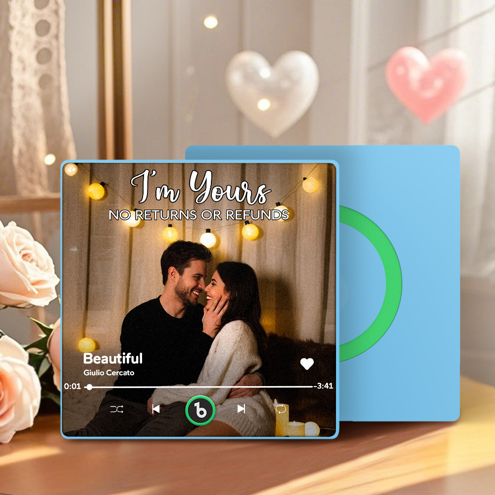 Personalized Music Fridge Magnet Couple Together Upload Photo Song Magnet Gifts for Couple - Bestchristmasgifts