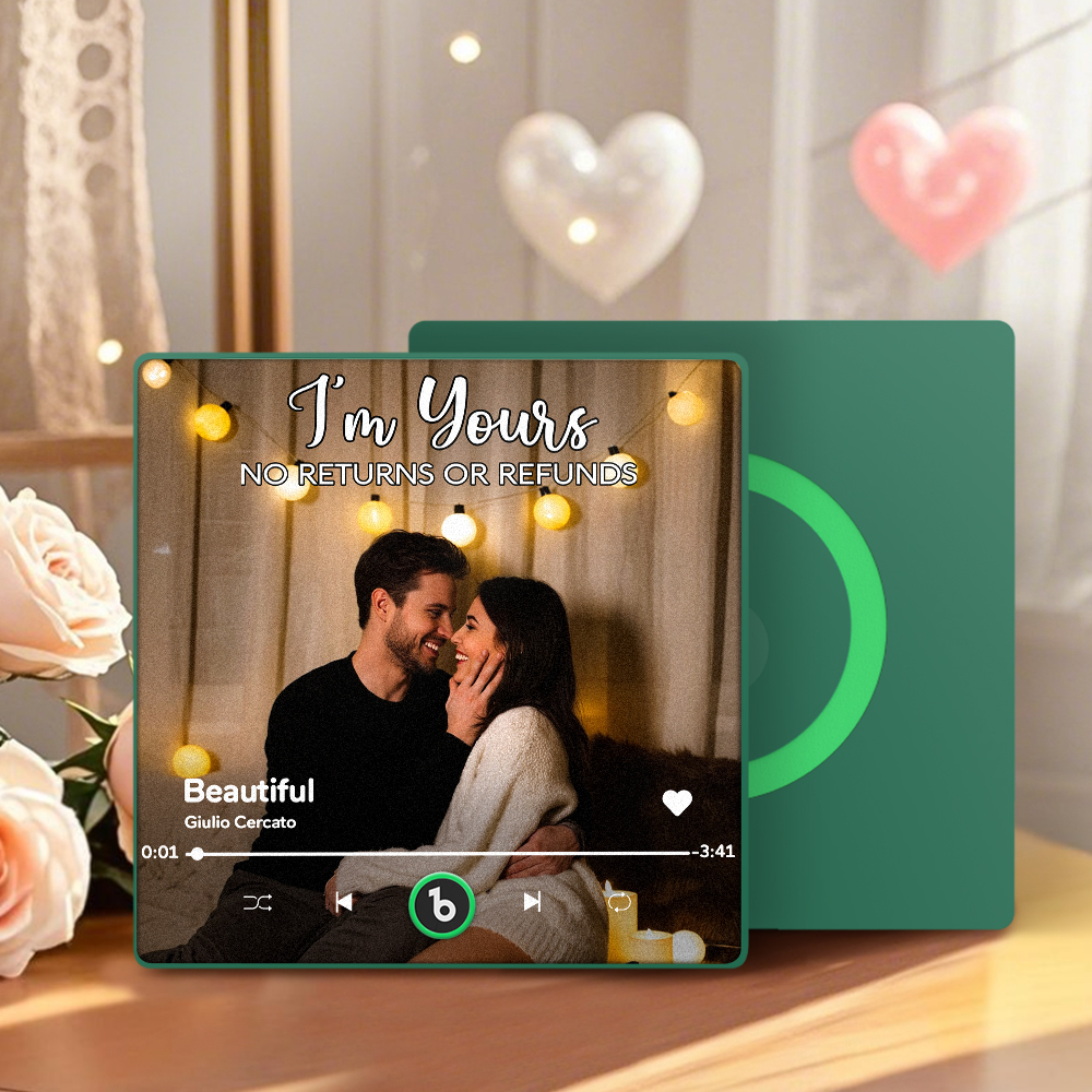 Personalized Music Fridge Magnet Couple Together Upload Photo Song Magnet Gifts for Couple - Bestchristmasgifts