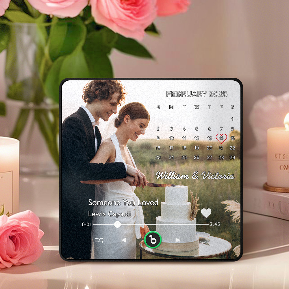 Personalized Photo Music Fridge Magnet with Custom Date Unique Wedding Gift for Couples - Bestchristmasgifts