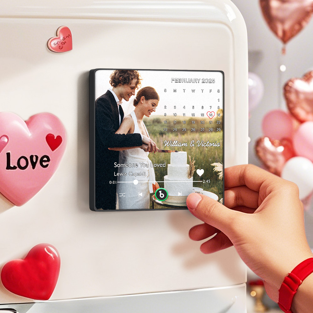 Personalized Photo Music Fridge Magnet with Custom Date Unique Wedding Gift for Couples - Bestchristmasgifts
