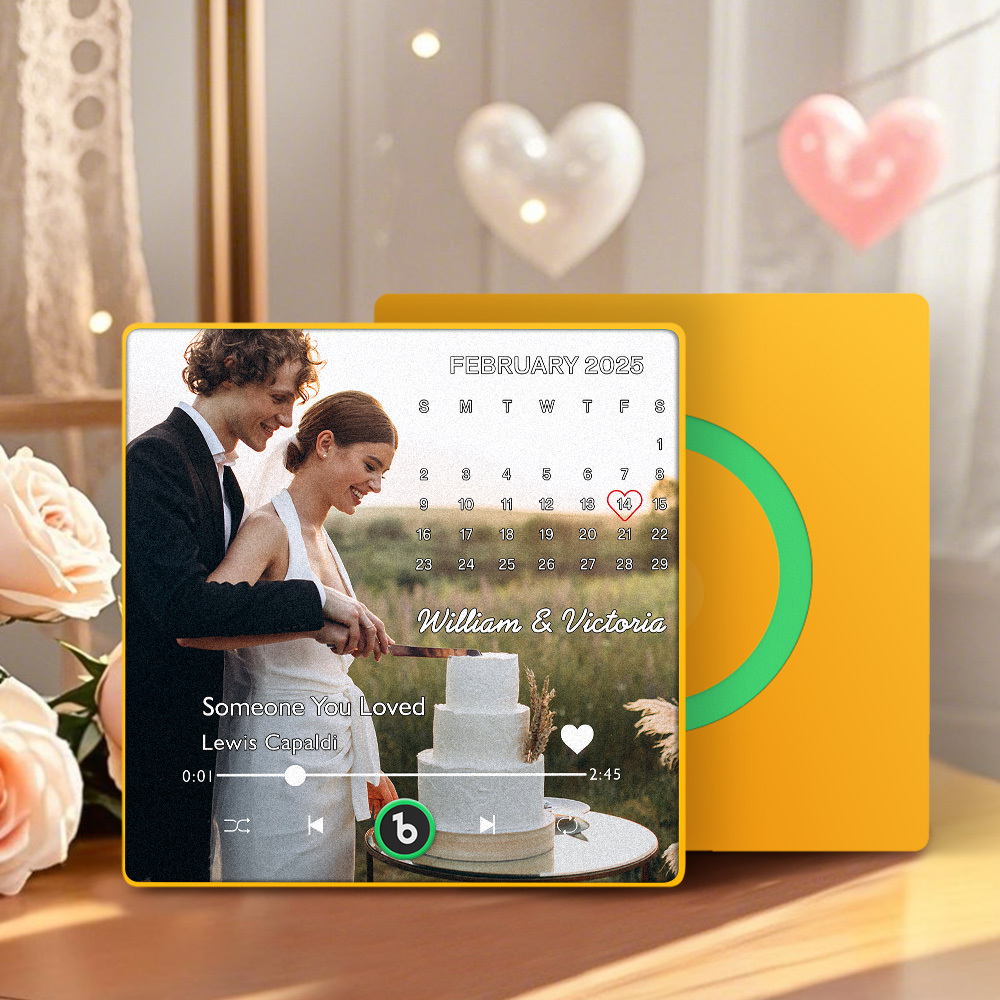 Personalized Photo Music Fridge Magnet with Custom Date Unique Wedding Gift for Couples - Bestchristmasgifts