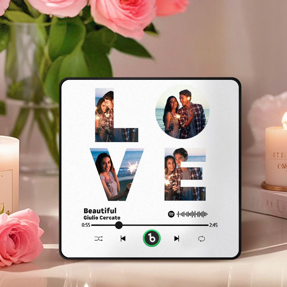 Custom Music Fridge Magnet Personalized Picture Music Fridge Magnet LOVE Photo Refrigerator Magnet Romantic Present for Valentine's Day - Bestchristmasgifts