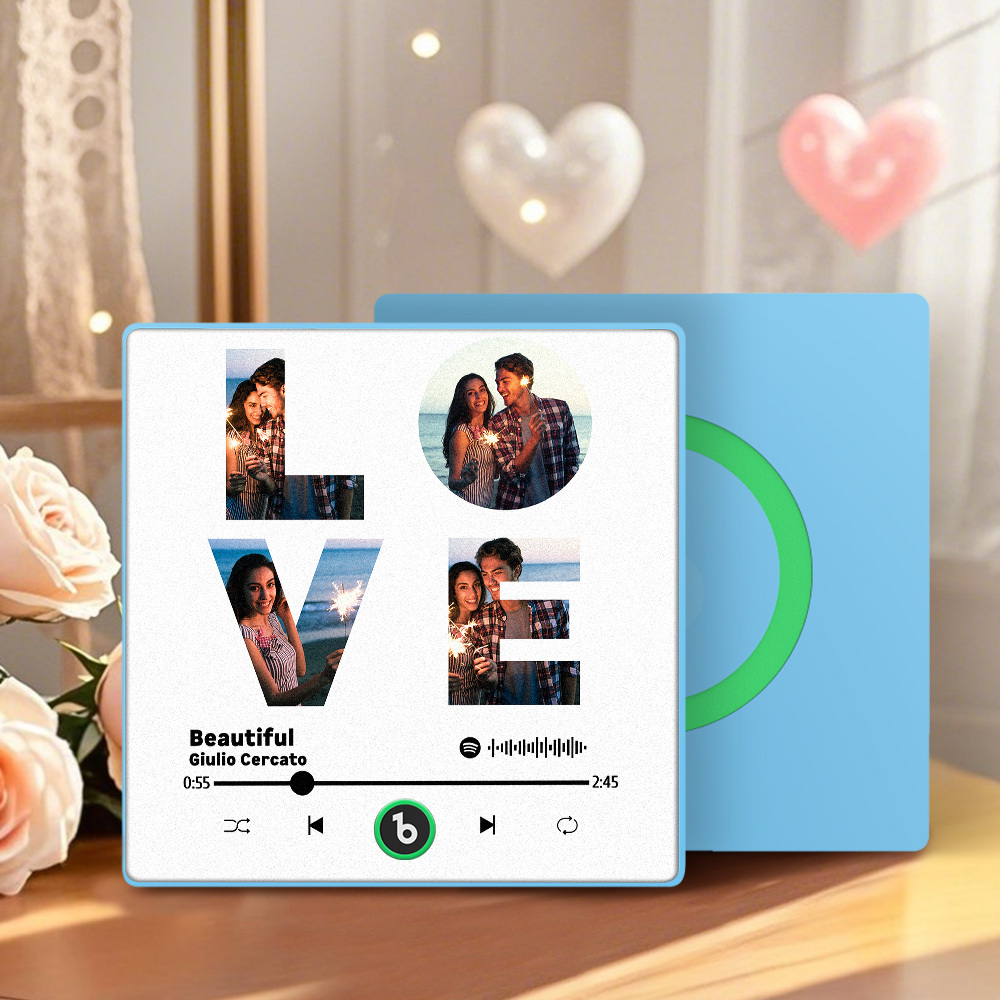 Custom Music Fridge Magnet Personalized Picture Music Fridge Magnet LOVE Photo Refrigerator Magnet Romantic Present for Valentine's Day - Bestchristmasgifts