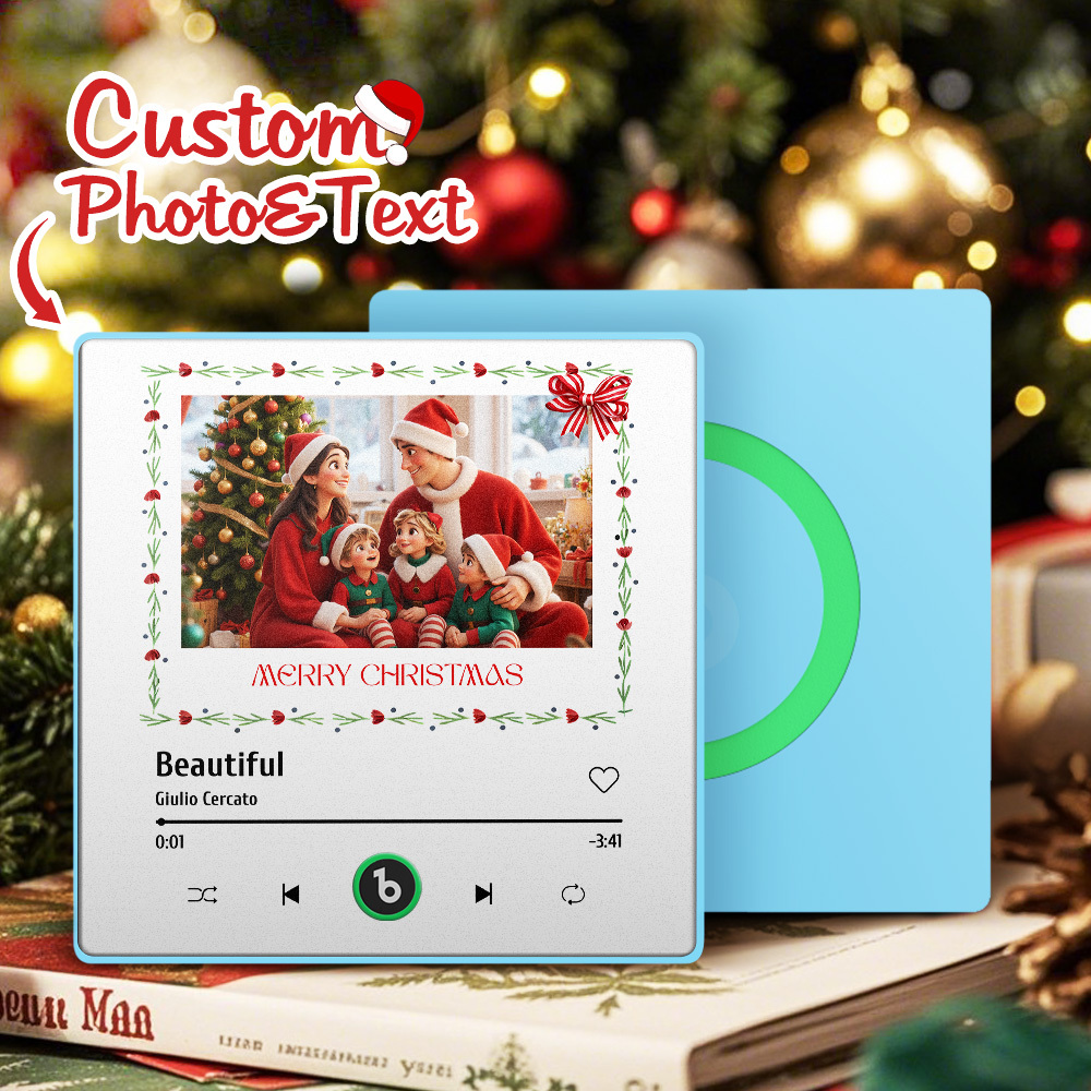 Custom Music Fridge Magnet Colorful Frame Photo and Text Fridge Magnet Gift for Christmas - Bestchristmasgifts