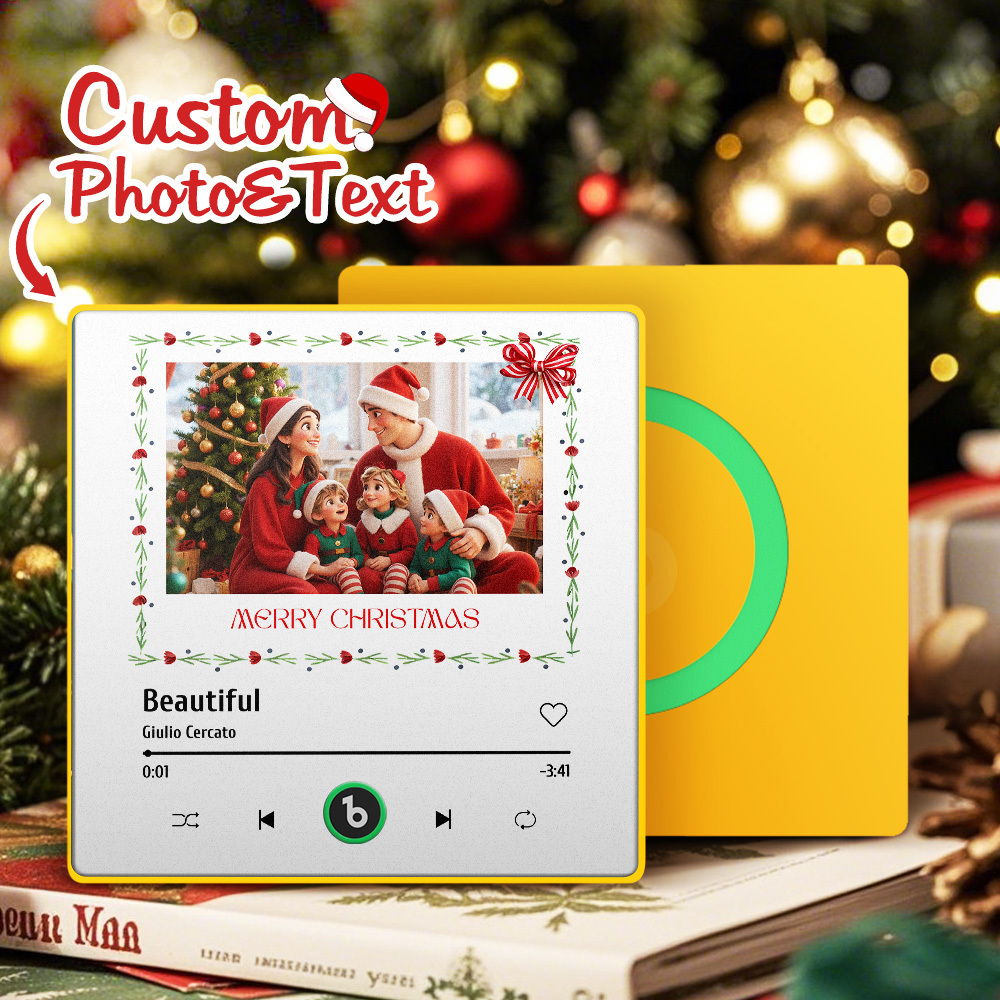 Custom Music Fridge Magnet Colorful Frame Photo and Text Fridge Magnet Gift for Christmas - Bestchristmasgifts