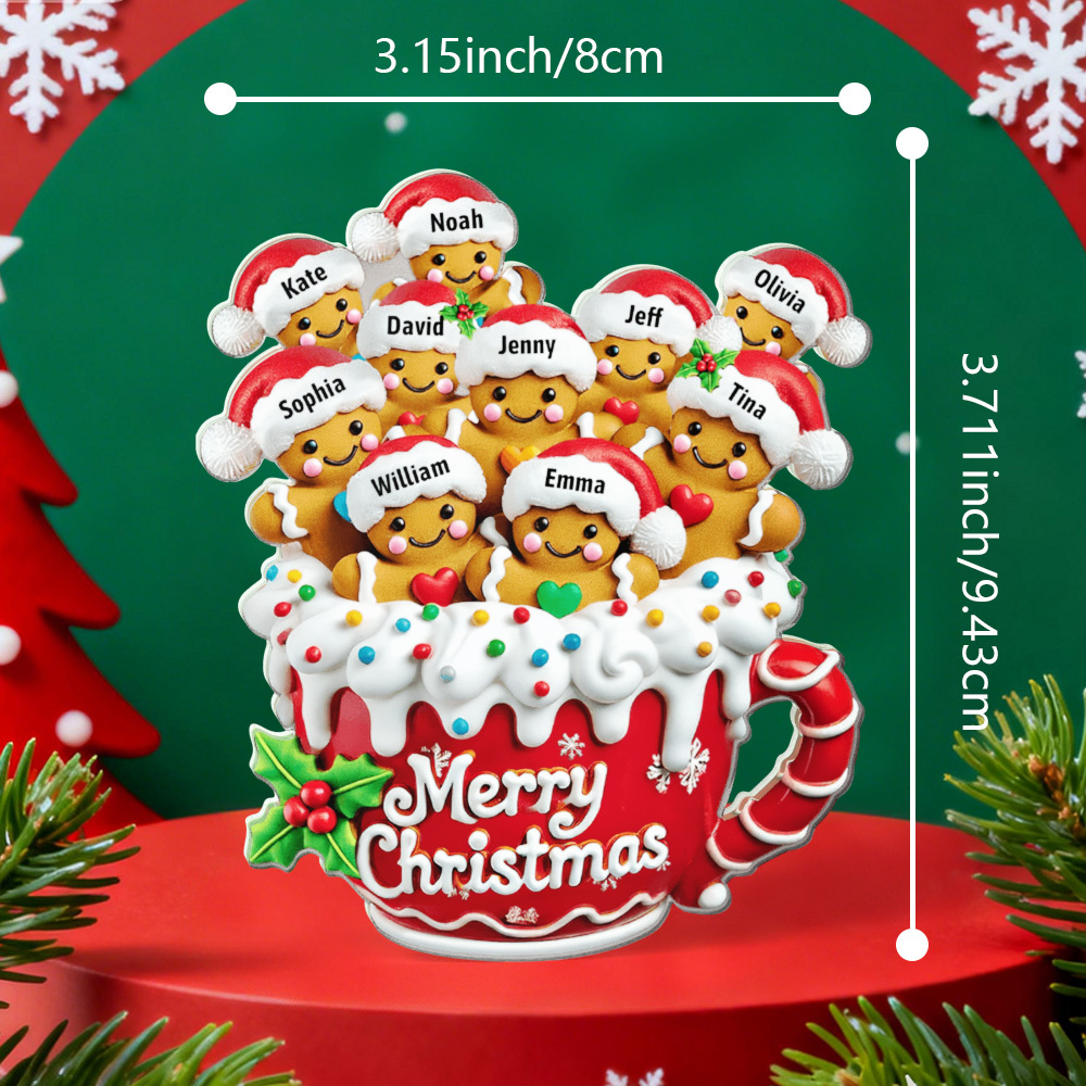 Merry Christmas - Personalized Gingerbread Acrylic Fridge Magnet