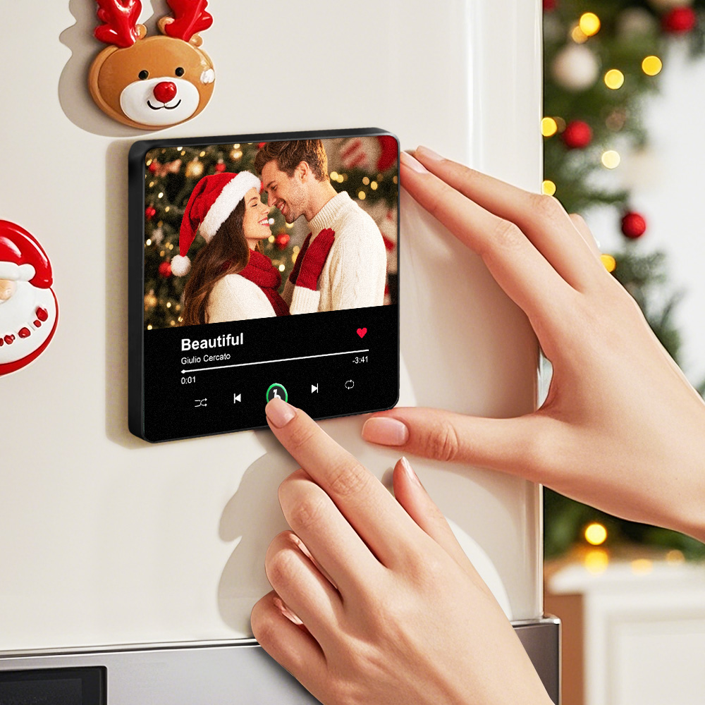 Personalized Photo Music Fridge Magnet Playable Song Keepsake Gift Christmas Gift for Lover