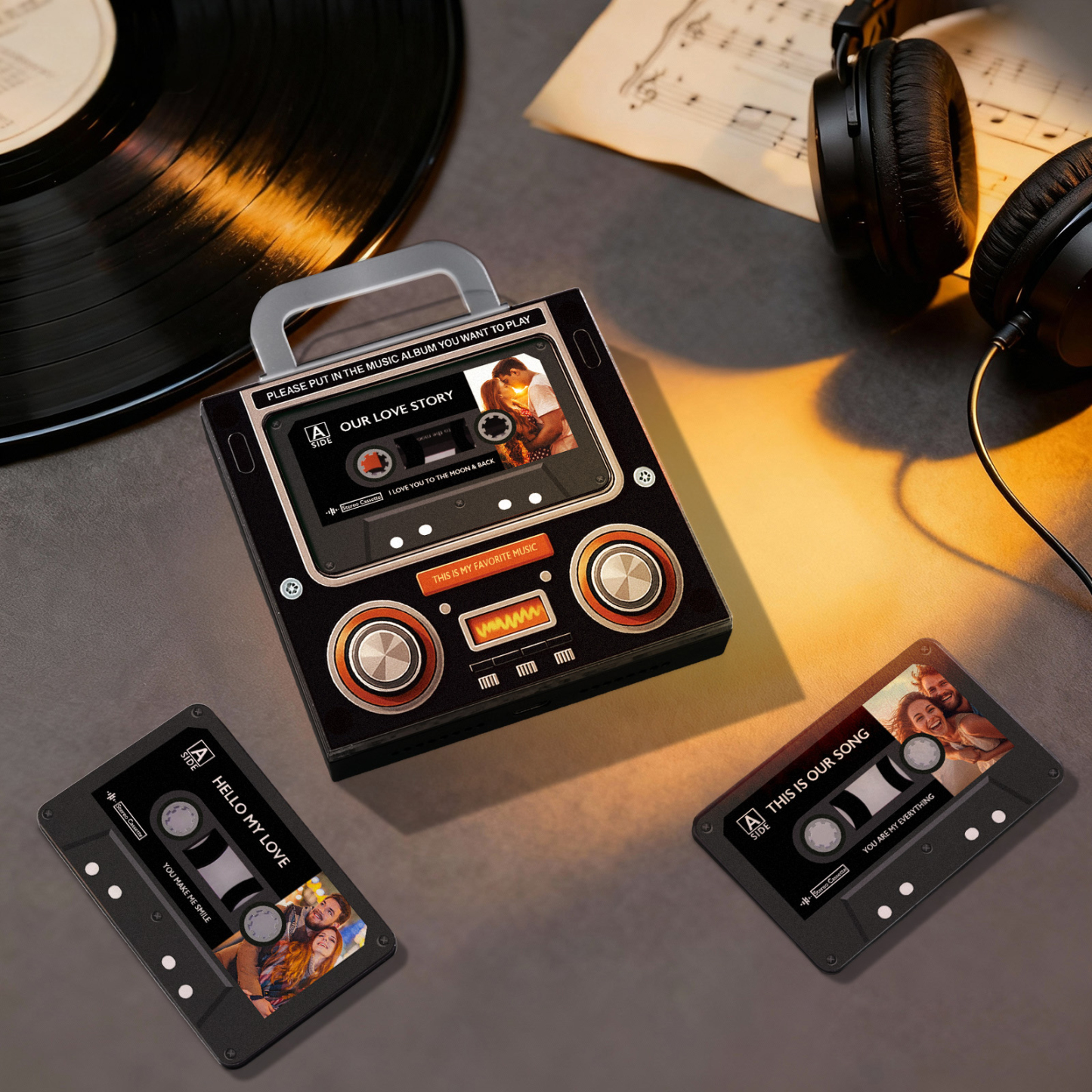 Music MixTape Fridge Magnet Cassette-Shaped with Preview Before Buy| Auto-Play 1-9 Song Acrylic Decor MixTape No Phone Needed Gift for Couples